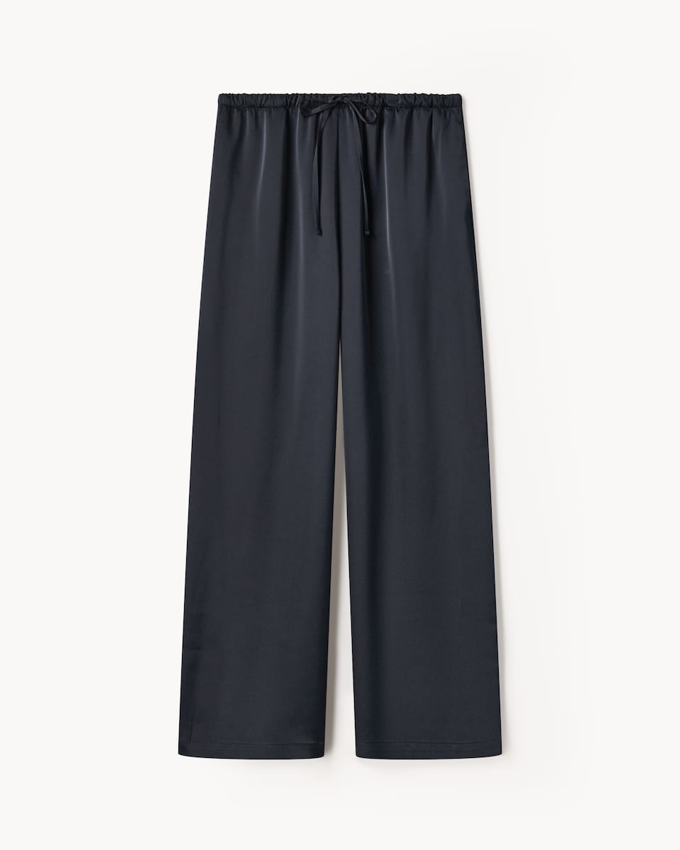 image 1 of F&F Satin Wide Leg Trousers in Grey