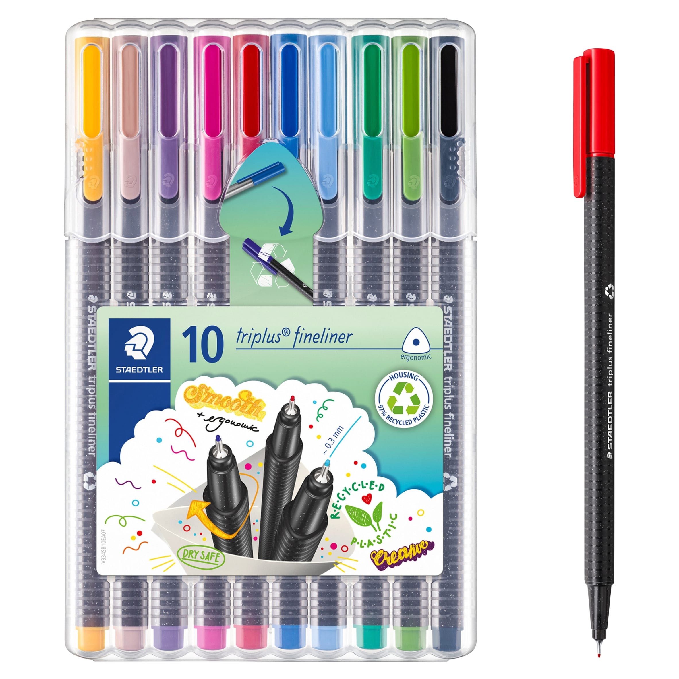 Staedtler Triplus Fineliners 10 Pack - Tesco Groceries