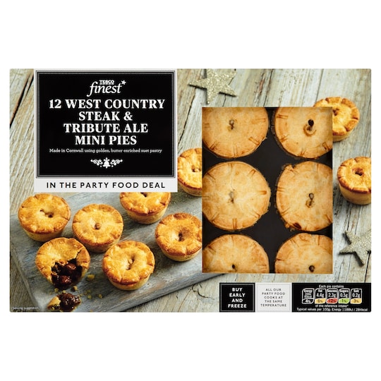 Tesco Finest 12 Steak And Tribute Ale Mini Pies 360G