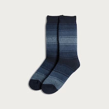 Hewitt & Munro Knitted Stripe Print 2.5 Tog Thermal Socks in Navy