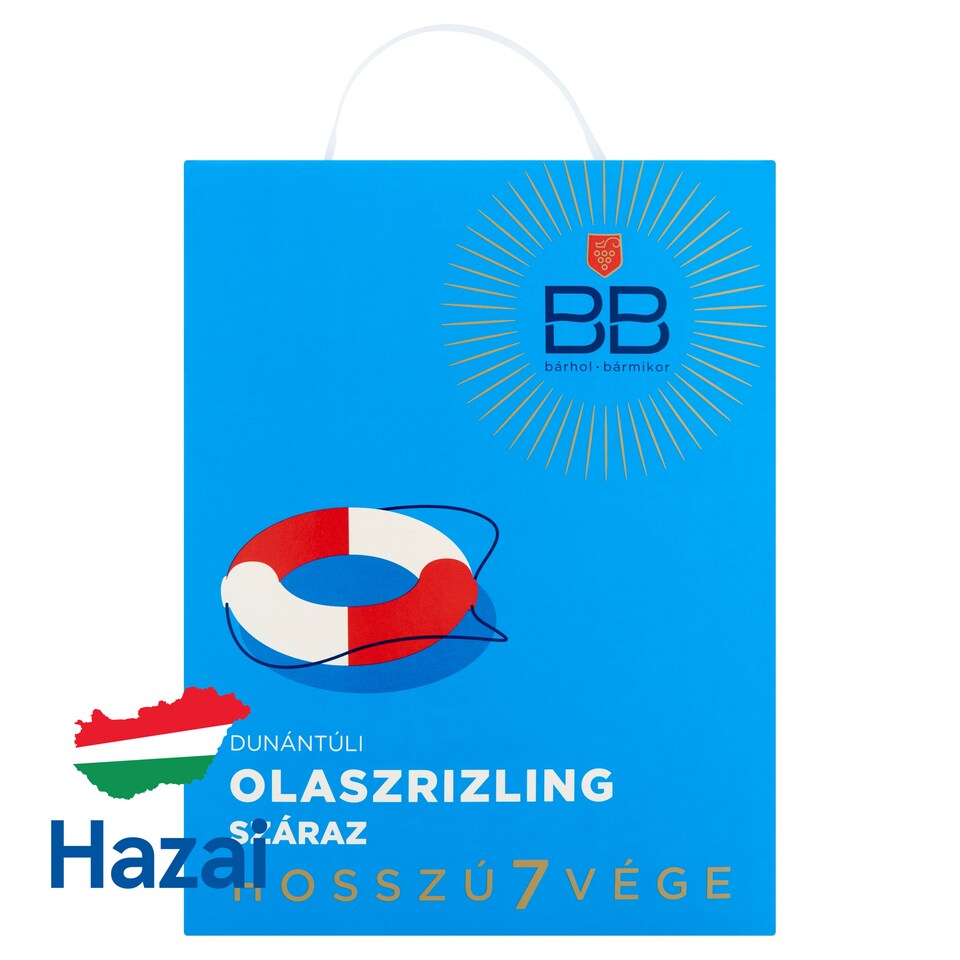 BB Hosszú7vége Dunántúli Olaszrizling száraz fehérbor 3 l 1. kép