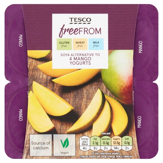 Tesco Free From Mango Yogurt 4X100g Tesco Groceries
