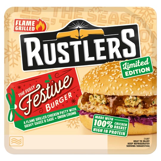 Rustlers Festive Burger 144G Tesco Groceries