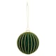 image 1 of Tesco Green/Burgundy Flocked Bauble Christmas Decoration Assortment
