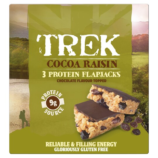 Trek Flapjack Cocoa Raisin Multipack 3X50g Tesco Groceries