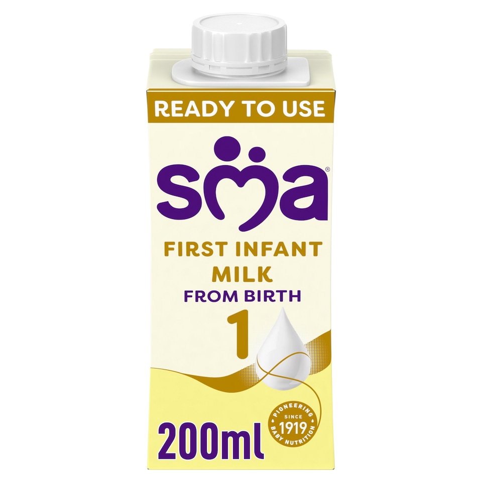 image 1 of SMA First Infant Baby Milk From Birth Ready-To-Use Formula 200ml