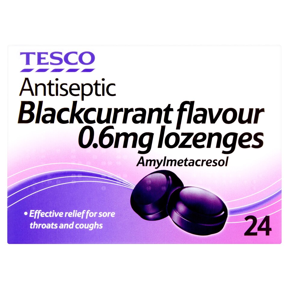 Tesco Antiseptic Blackcurrant Lozenges 24s