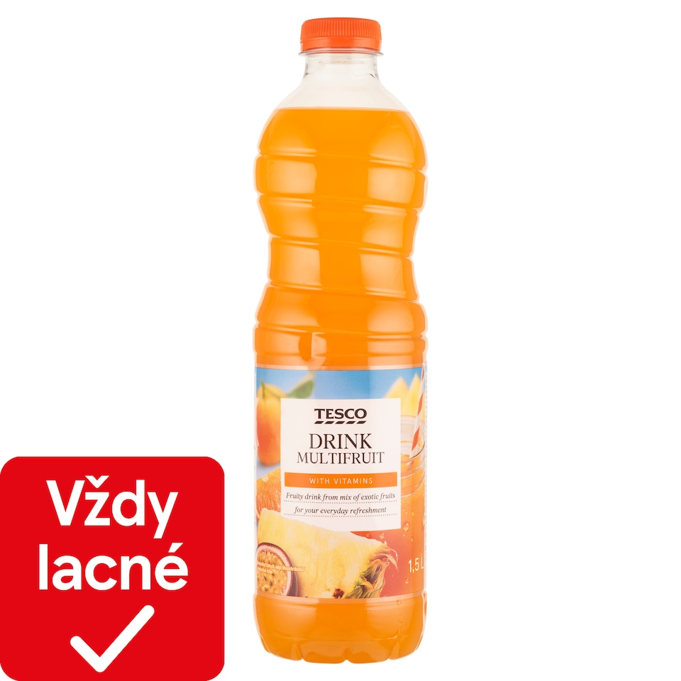 Tesco Nesýtený nealkoholický nápoj z viacerých druhov ovocia s pridanými vitamínmi 1,5 l