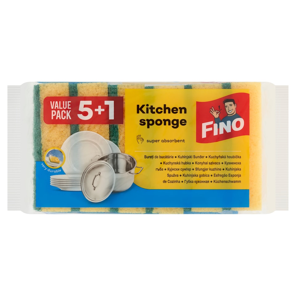 image 1 of Fino Kitchen Sponge 5+1 pcs