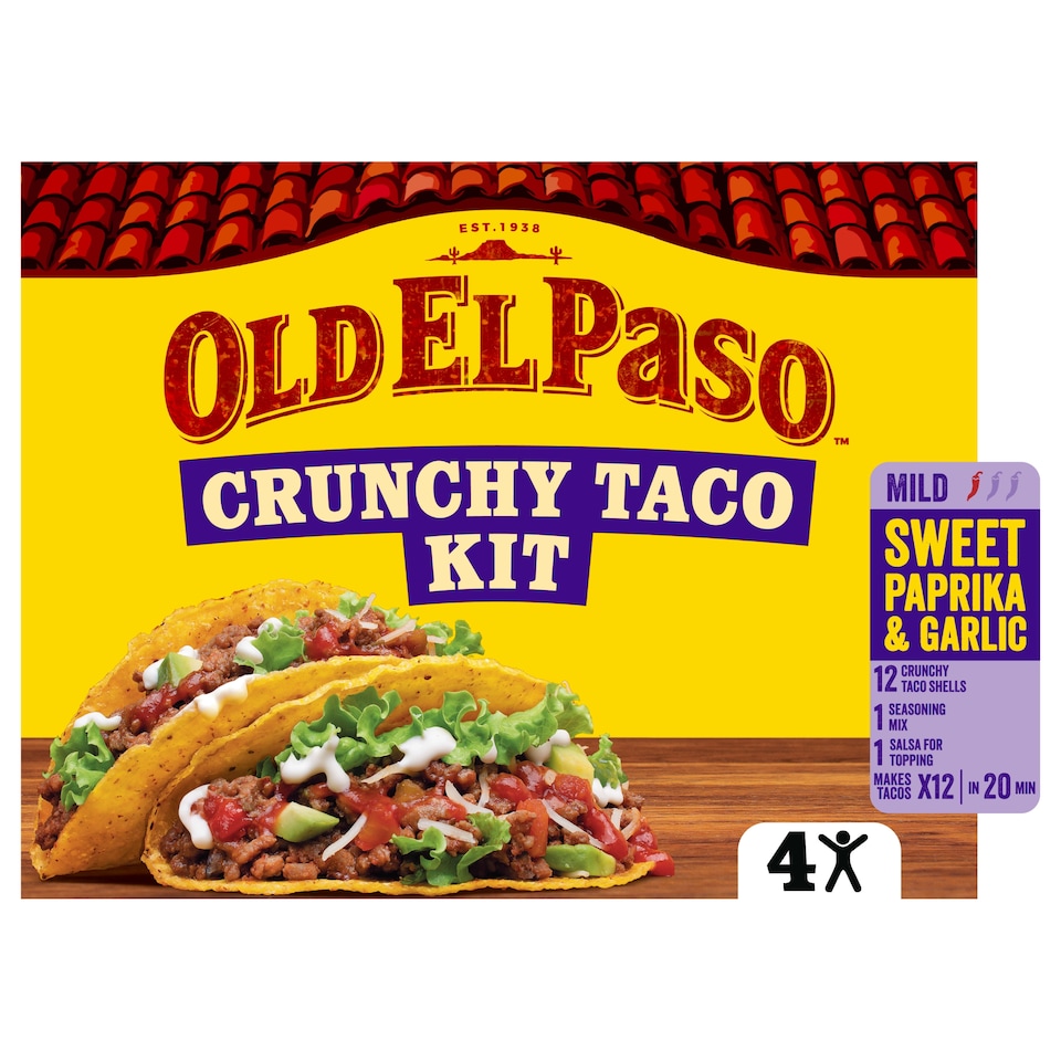 image 1 of Old El Paso  Sweet Paprika & Garlic Crunchy Taco Kit 287g