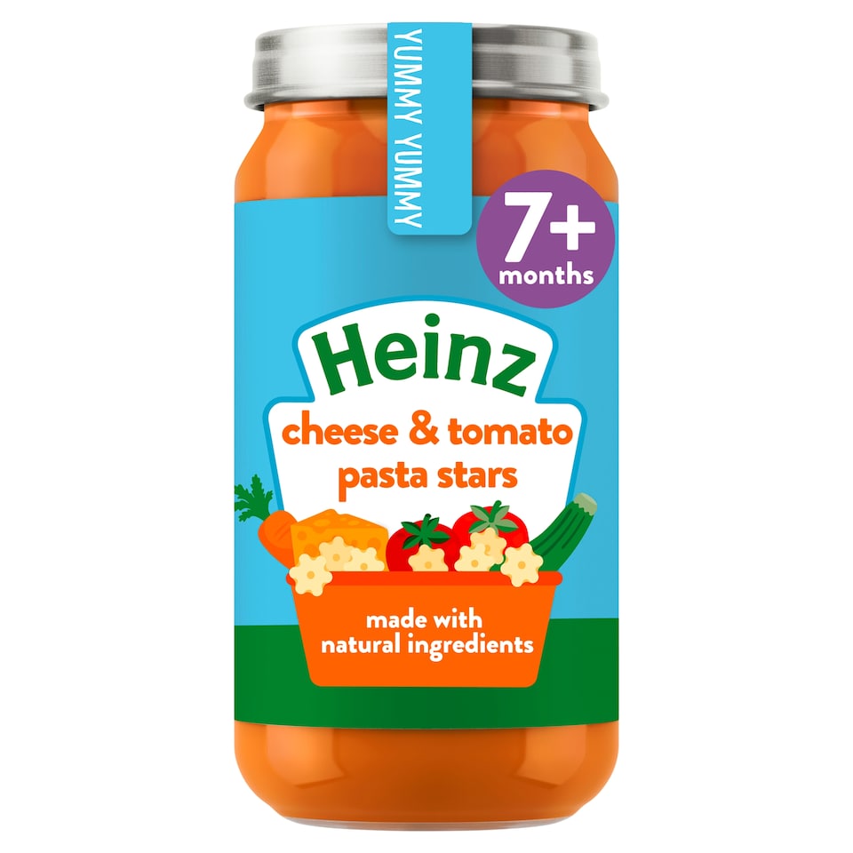 image 1 of Heinz Cheese and Tomato Pasta Stars Baby Food Jar 200g