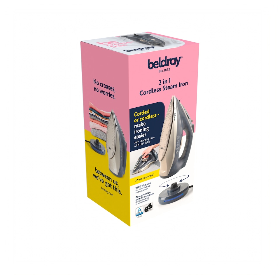image 1 of Beldray 2 In 1 Cordless Steam Iron