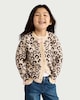 image 1 of F&F Girls Animal Print Cardigan in Multi Brown