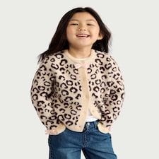 F&F Girls Animal Print Cardigan in Multi Brown