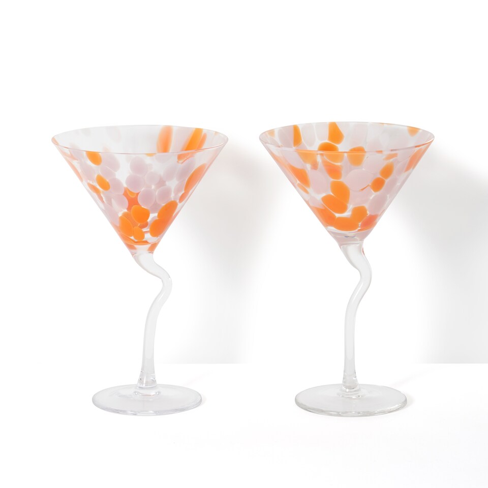 image 1 of Paperchase Set of 2 Confetti Martini Glasses