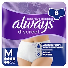 Always Discreet Normal Medium Incontinence Pants 8 Pack