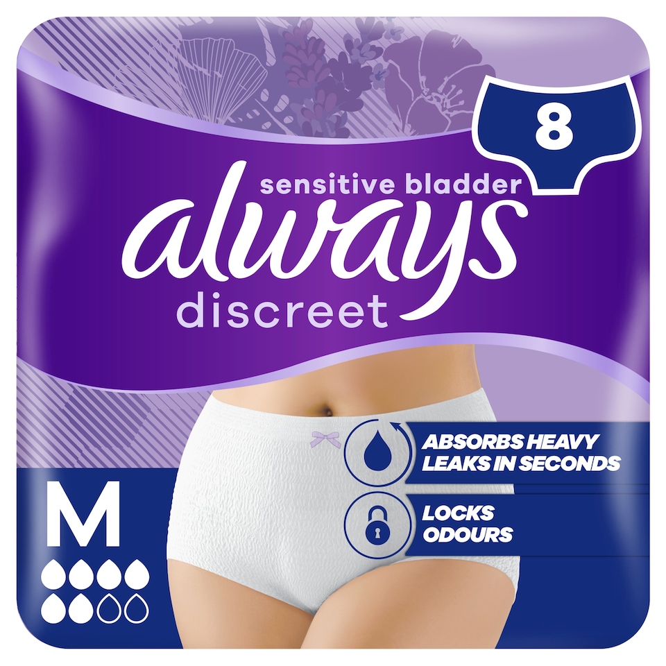 image 1 of Always Discreet Normal Medium Incontinence Pants 8 Pack