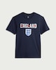 image 4 of England Three Lions Crest T-Shirt in Navy
