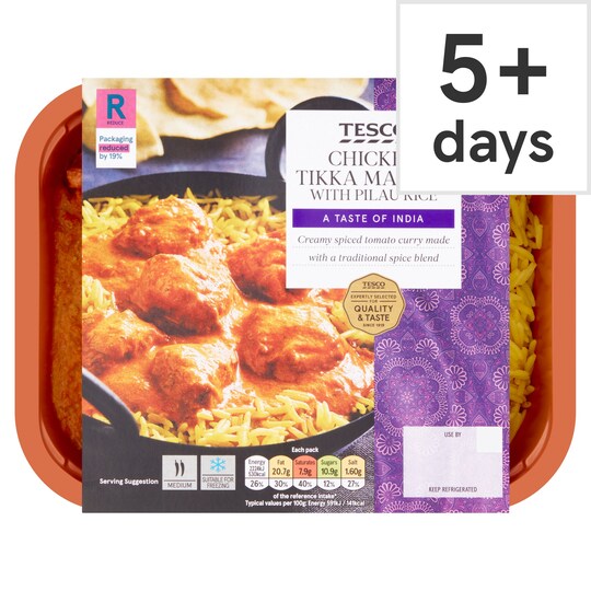 Tesco Chicken Tikka Masala & Pilau Rice 400G Tesco Groceries