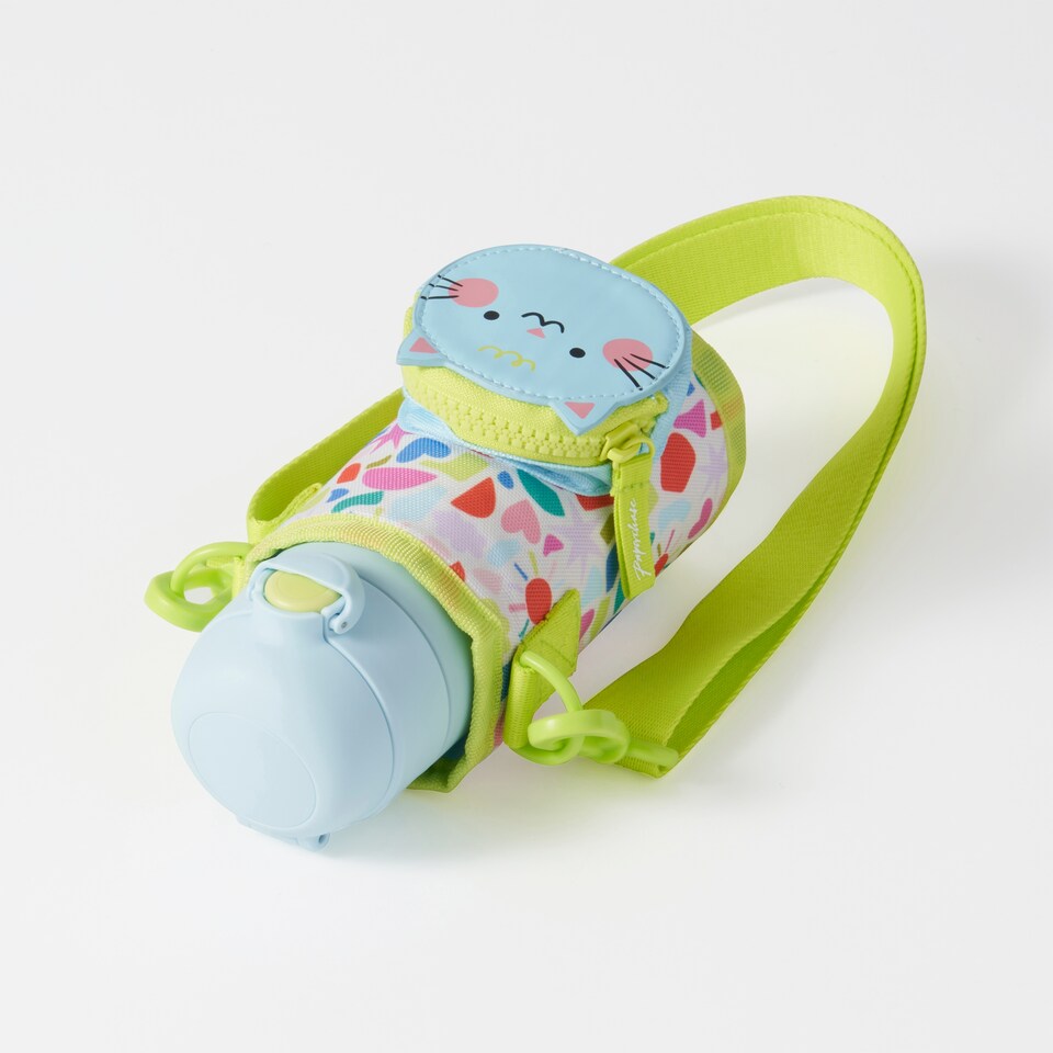 image 1 of Paperchase Terrazzo Cats Hydration Bottle with Strap