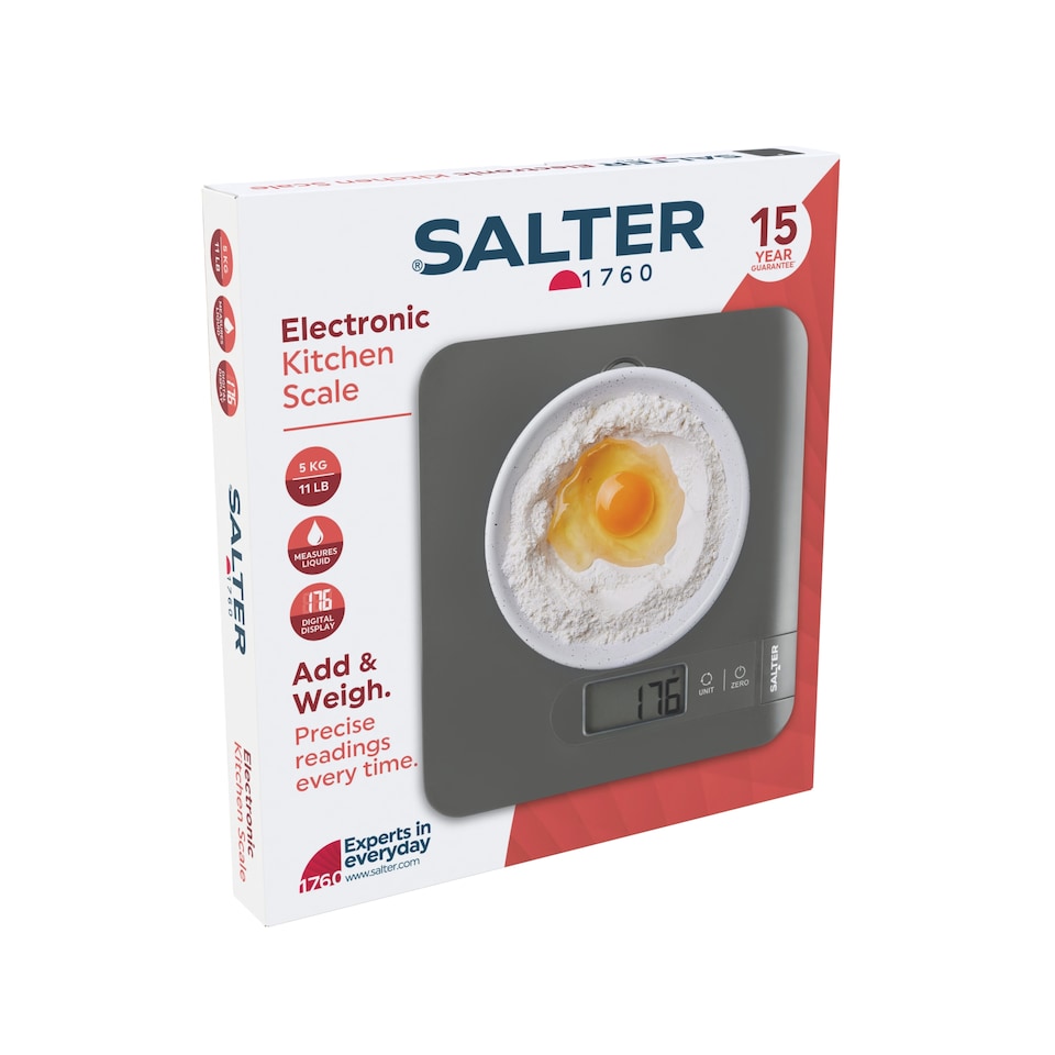 image 1 of Salter Grey Electronic Kitchen Scale