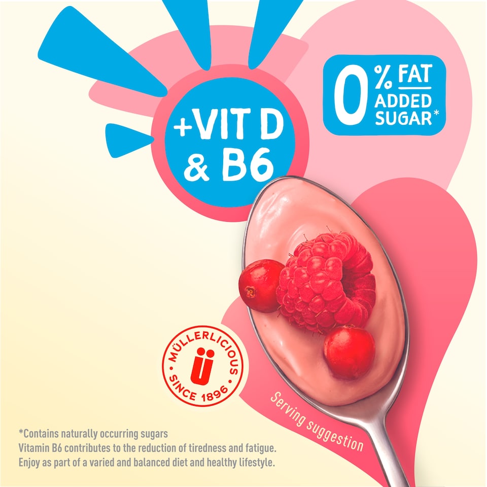 image 1 of Muller Light Red Fruit Assorted Fat Free Yogurt 6X140g