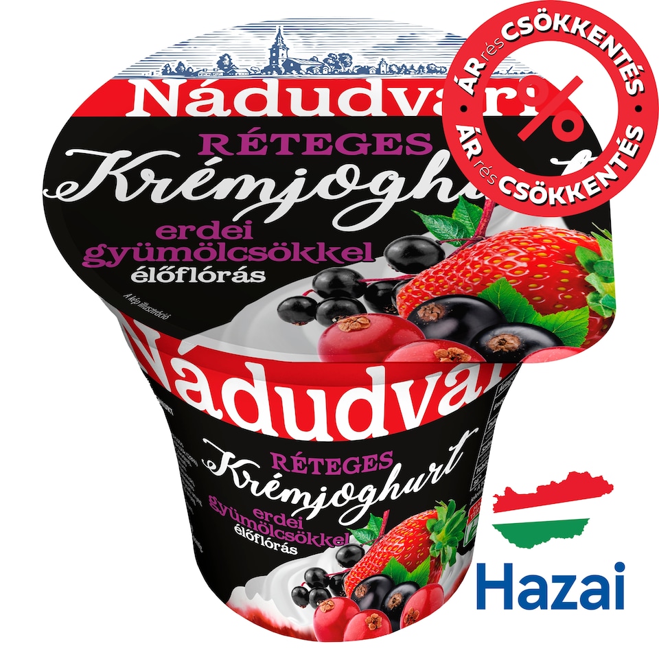 Nádudvari Cream Yoghurt with Live Cultures with Forest Fruits 180 g