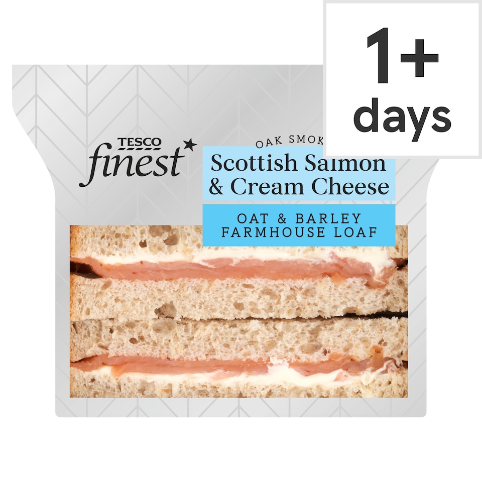 Tesco Finest Smoked Scottish Salmon & Cream Cheese Sandwich
