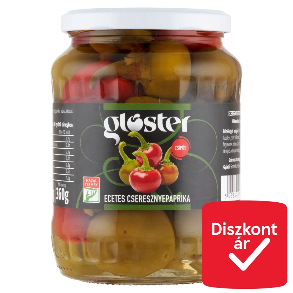 Gloster csípős, ecetes cseresznyepaprika 680 g