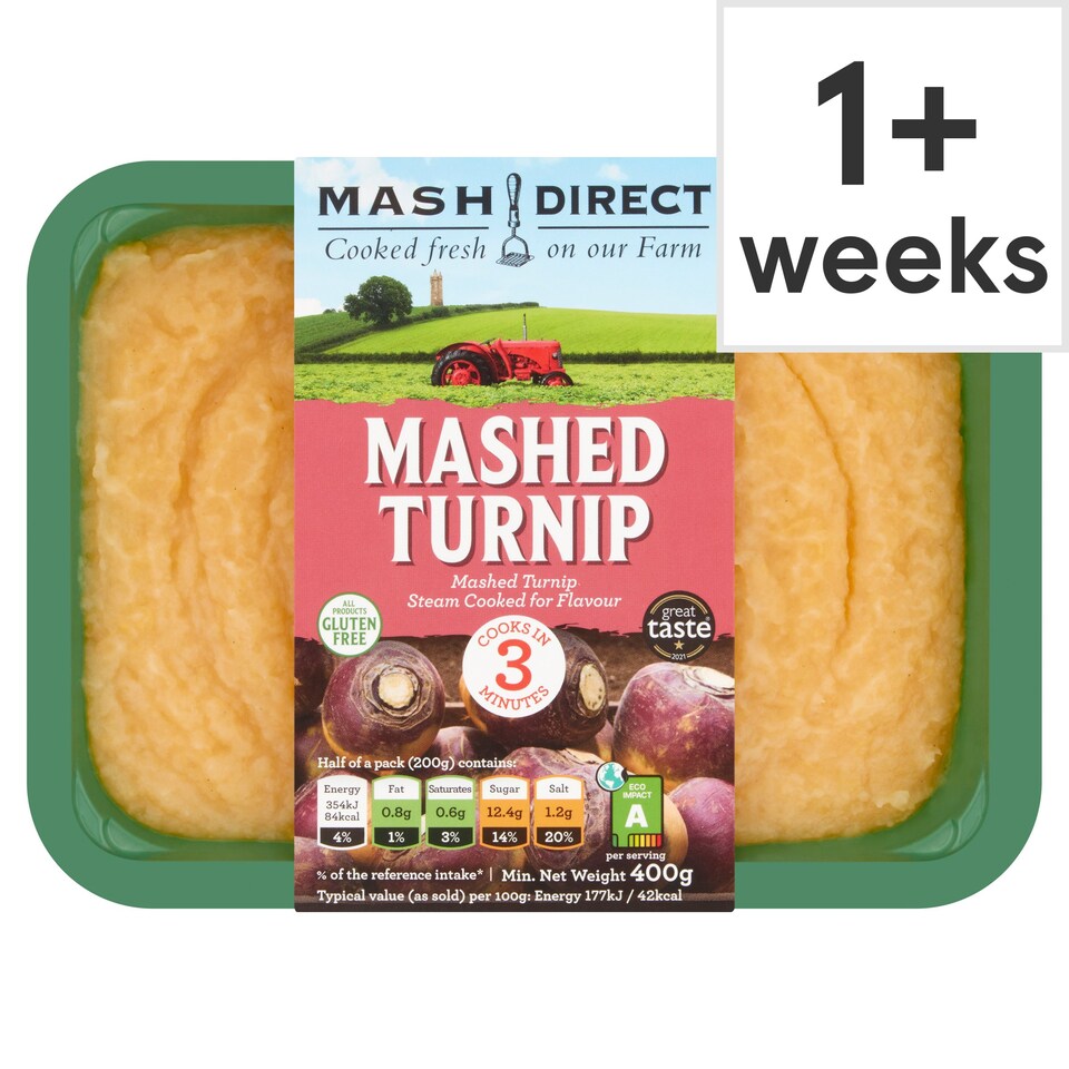 Mash Direct Mashed Turnip 400G Tesco Groceries