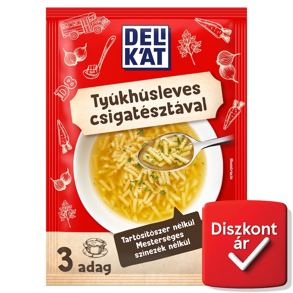 Delikát tyúkhúsleves csigatésztával 40 g