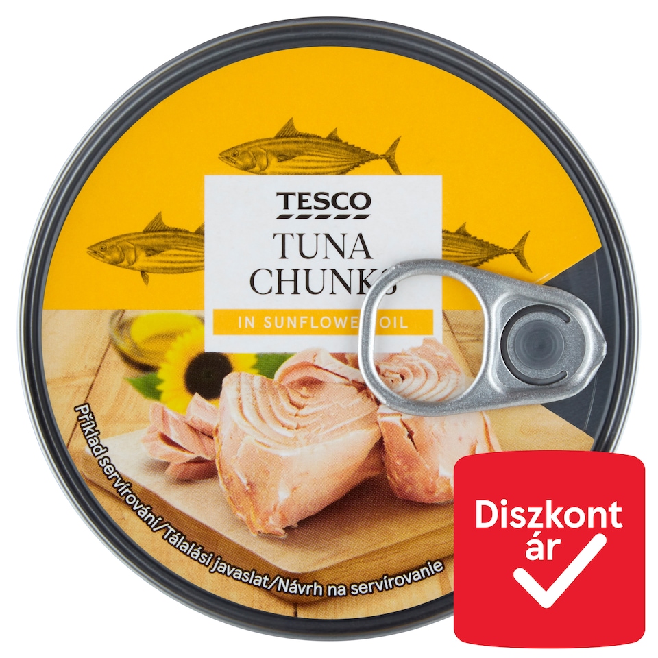 Tesco tonhal darabok napraforgóolajban és sós lében 185 g