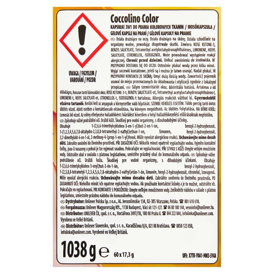 Obrázek 1 pro produkt Coccolino kapsle na praní Color 60w