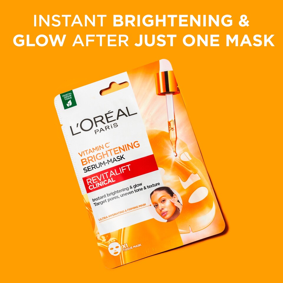image 1 of L'Oreal Paris Revitalift Clincal Vitamin C Brightening Serum Mask 26g