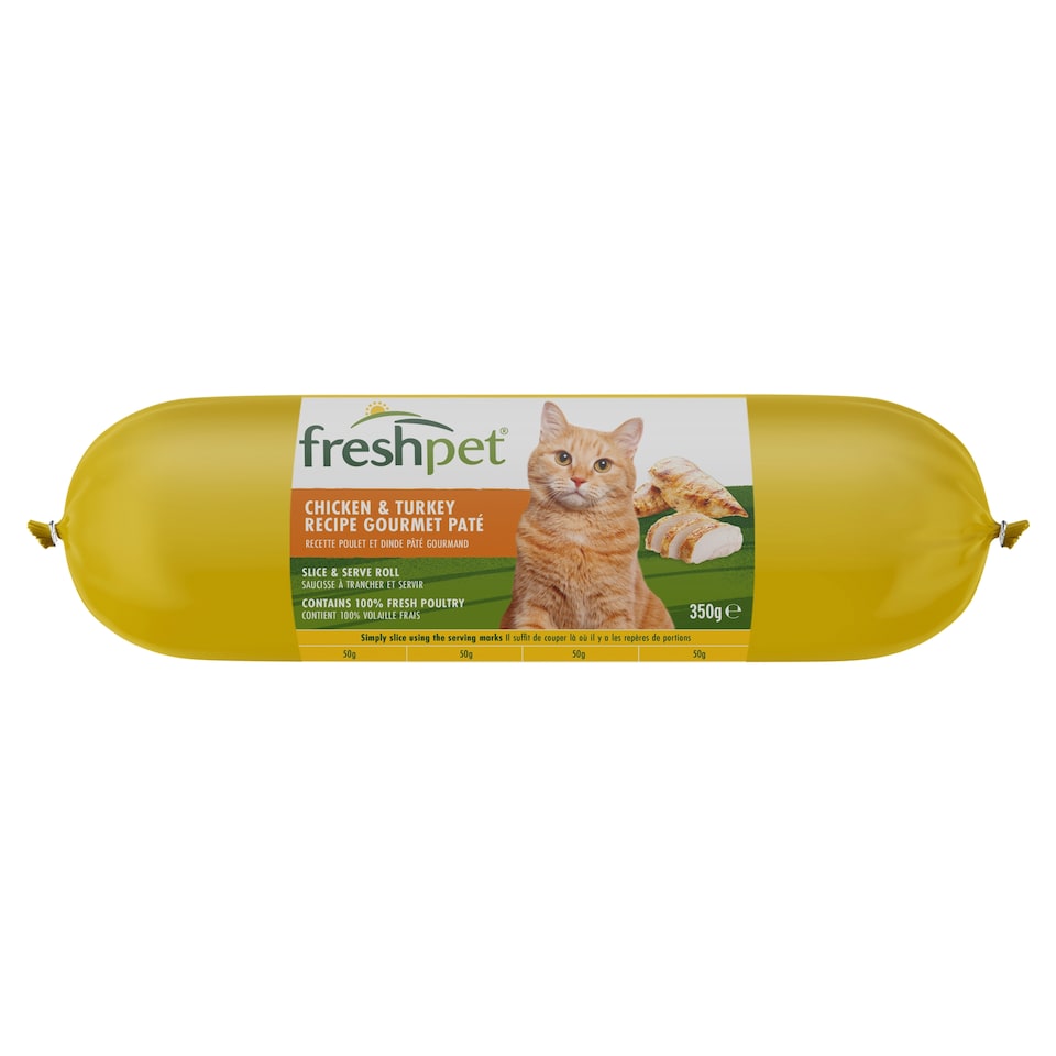 Freshpet Chicken & Turkey Recipe Gourmet Pate Roll for Cats 350g