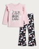 image 4 of F&F Girls 2-Piece Pure Cotton Fabulous Ghost Print Top and Legging Set in Multi Pink