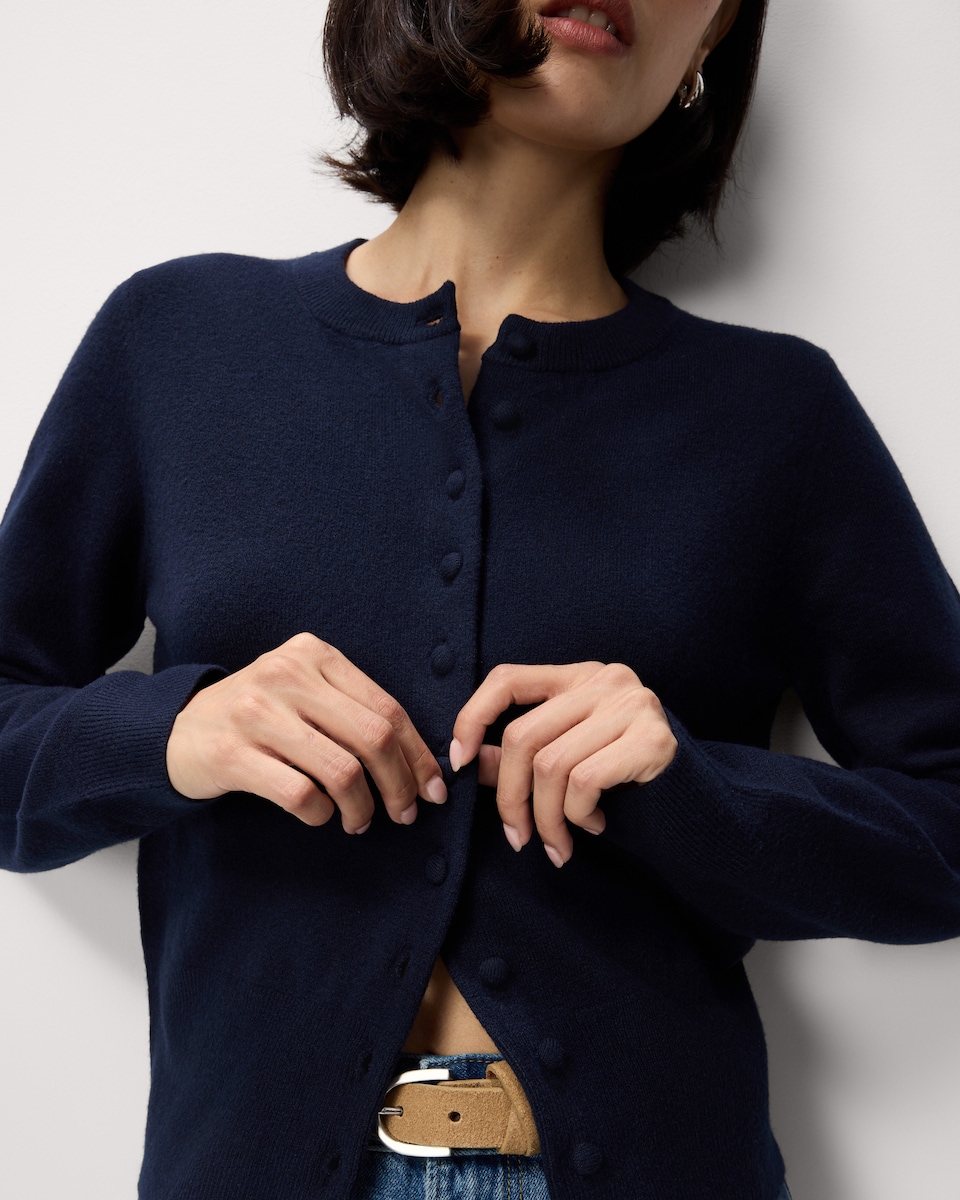 image 1 of F&F Long Sleeved Cardigan in Navy