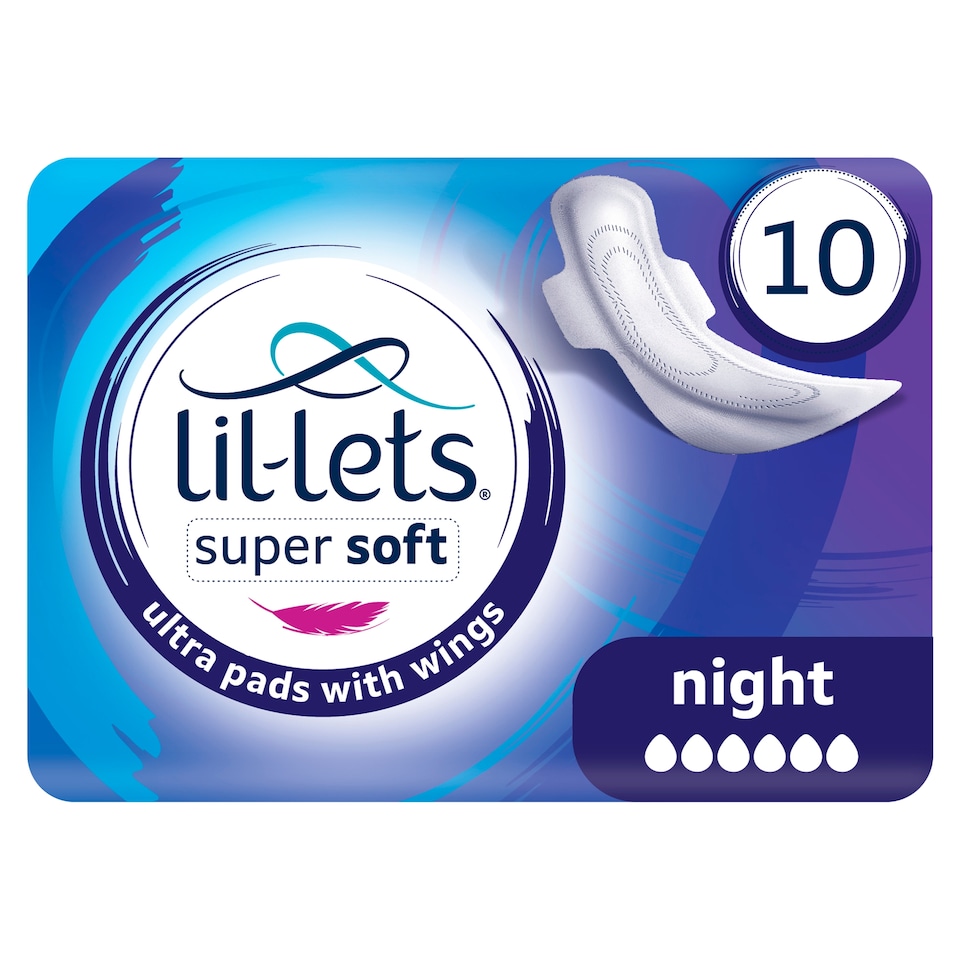 Lil Lets Ultra Night Sanitary Towels 10 Pack