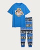 image 4 of Bullseye Pure Cotton T-Shirt and Cuffed Joggers Pyjamas Set in Multi