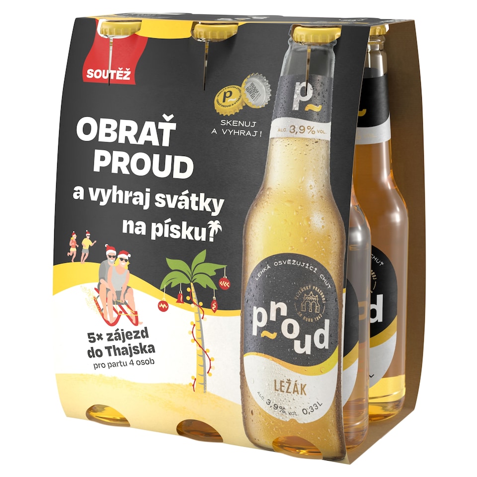 Proud Pivo ležák ochucený 6 x 0,33l (1,98l)