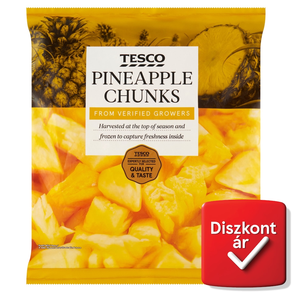 Tesco gyorsfagyasztott ananászdarabok 450 g