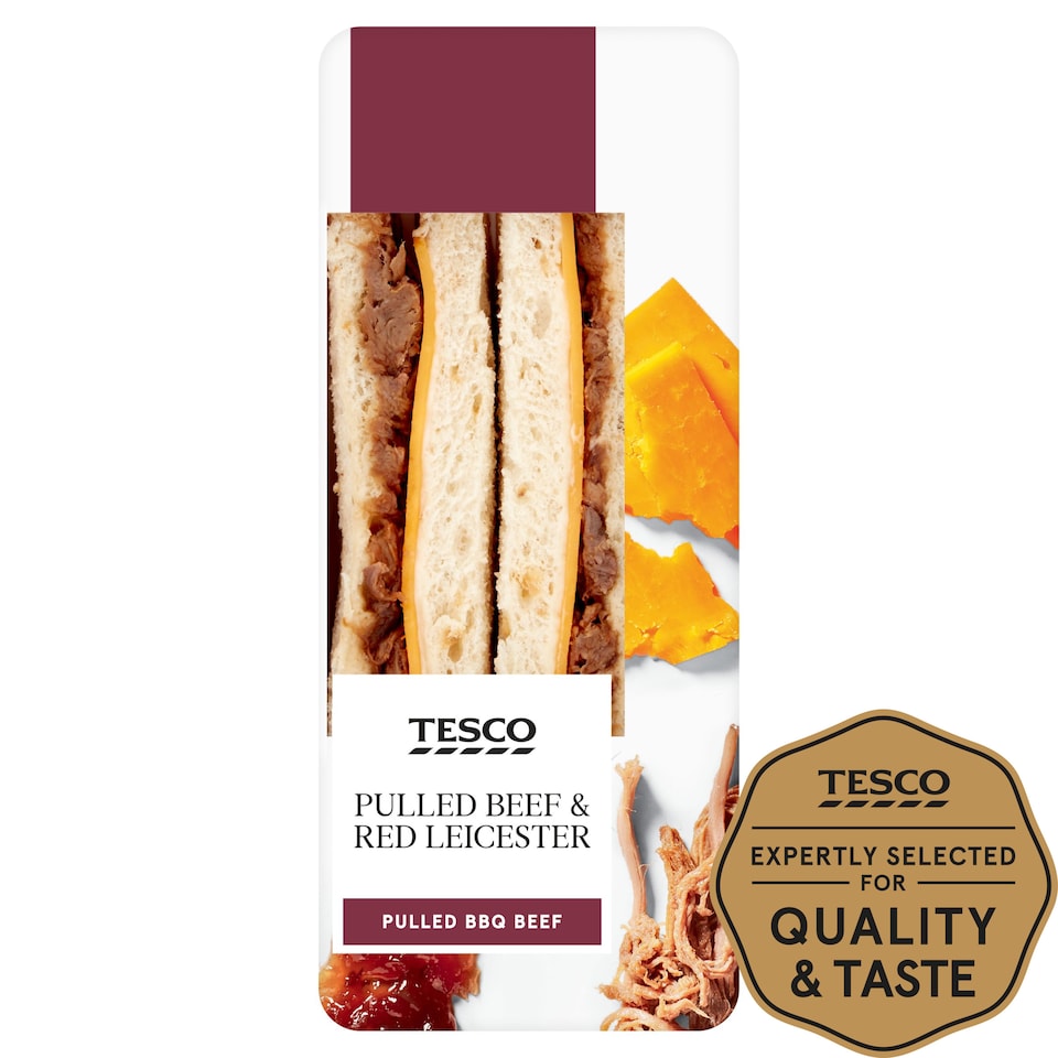 Tesco Pulled Beef & Red Leicester Sandwich Tesco Groceries