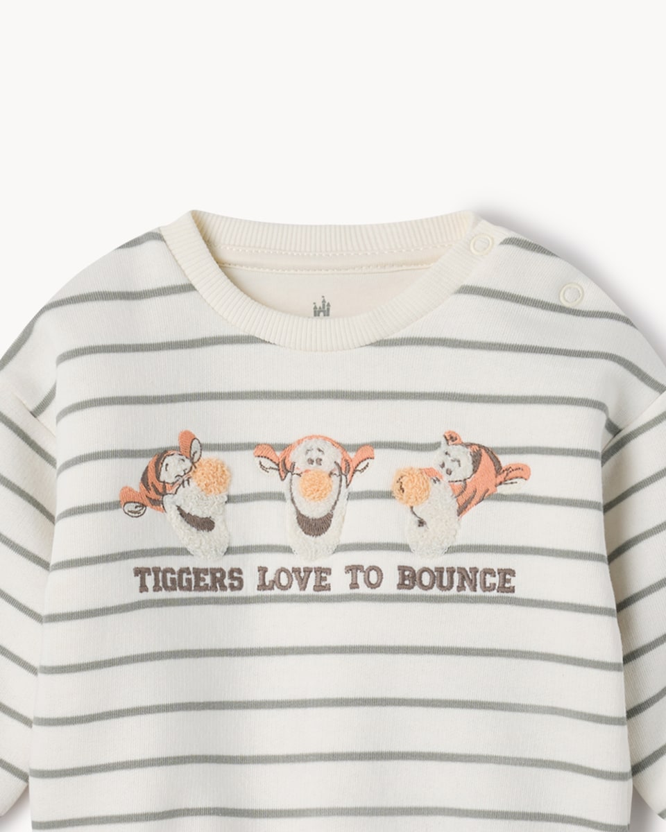 image 1 of Disney Tigger Striped Sweatshirt and Cargo Trousers Set in Tan