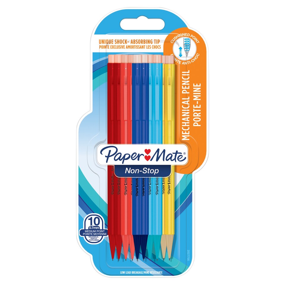 image 1 of Paper Mate Non-Stop Mechanical Pencils, 0.7mm, 10 Count
