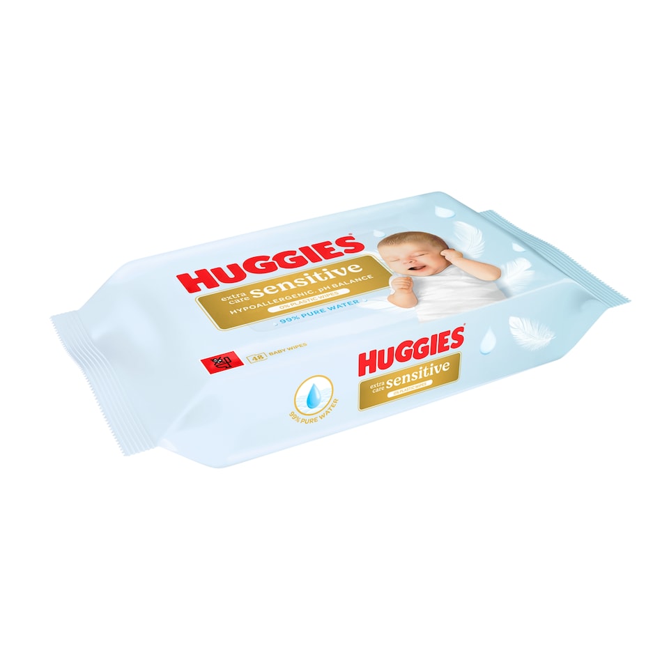 image 1 of Huggies Extra Care Sensitive Baby Wipes 48