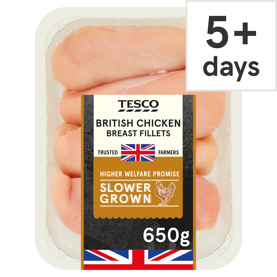 Tesco Slower Grown Chicken Breast Fillets 650g