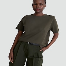F&F Heavyweight Short Sleeved Oversized T-Shirt in Olive