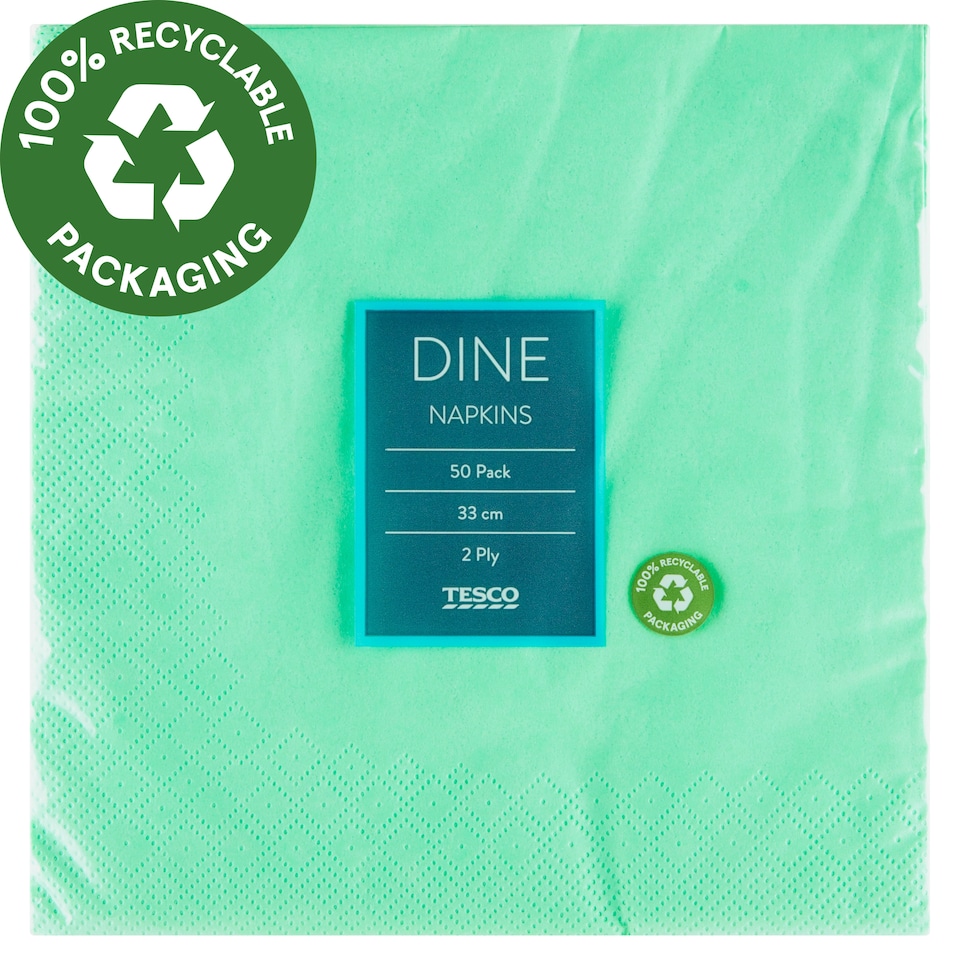 Tesco Dine szalvéta 2 rétegű 33 cm x 33 cm 50 db