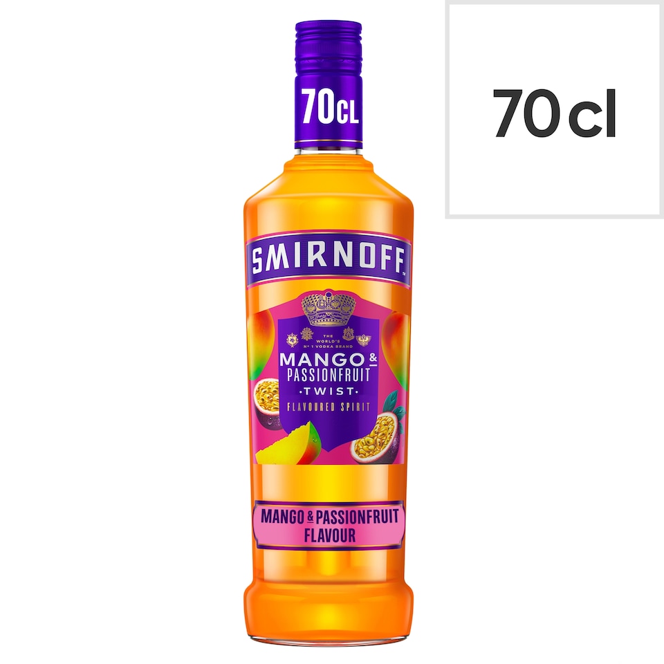 image 1 of Smirnoff Mango & Passionfruit Vodka Twist Bottle 37.5% Vol 70cl