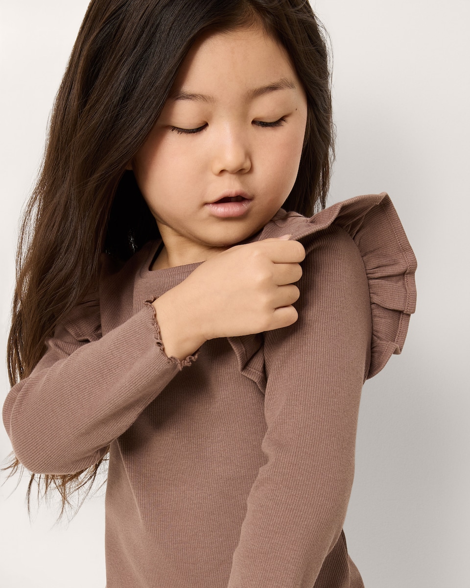 image 1 of F&F Girls 2-Pack Cotton Rich Ribbed Leopard Print Tops in Multi Brown